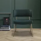 Fotoliu de sufragerie din catifea cu structura metalica Made in Italy - Alaska Viadurini