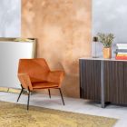 Fotoliu de sufragerie din catifea de diferite culori si baza metalica - Italia Viadurini