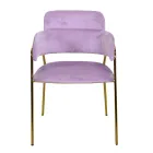 Fotoliu de living din metal auriu și catifea - Flag Viadurini