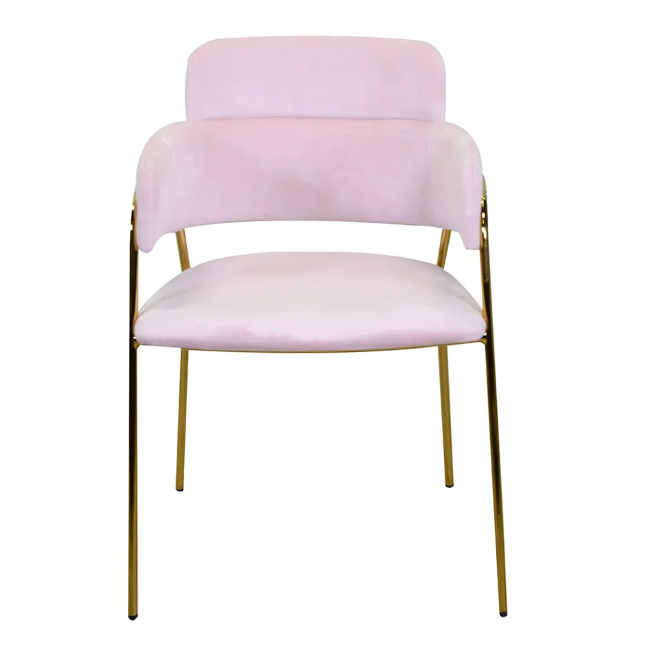 Fotoliu de living din metal auriu și catifea - Flag Viadurini