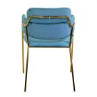 Fotoliu de living din metal auriu și catifea - Flag Viadurini