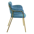 Fotoliu de living din metal auriu și catifea - Flag Viadurini