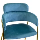 Fotoliu de living din metal auriu și catifea - Flag Viadurini