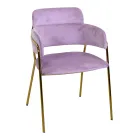 Fotoliu de living din metal auriu și catifea - Flag Viadurini