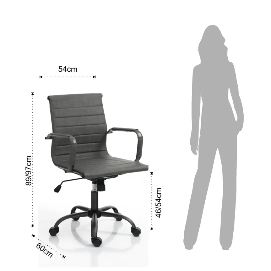 Fotoliu de birou cu spătar înalt sau jos - Rubidio Viadurini