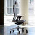 Scaun de birou pivotant ergonomic cu roți și tetieră - Gimiglia