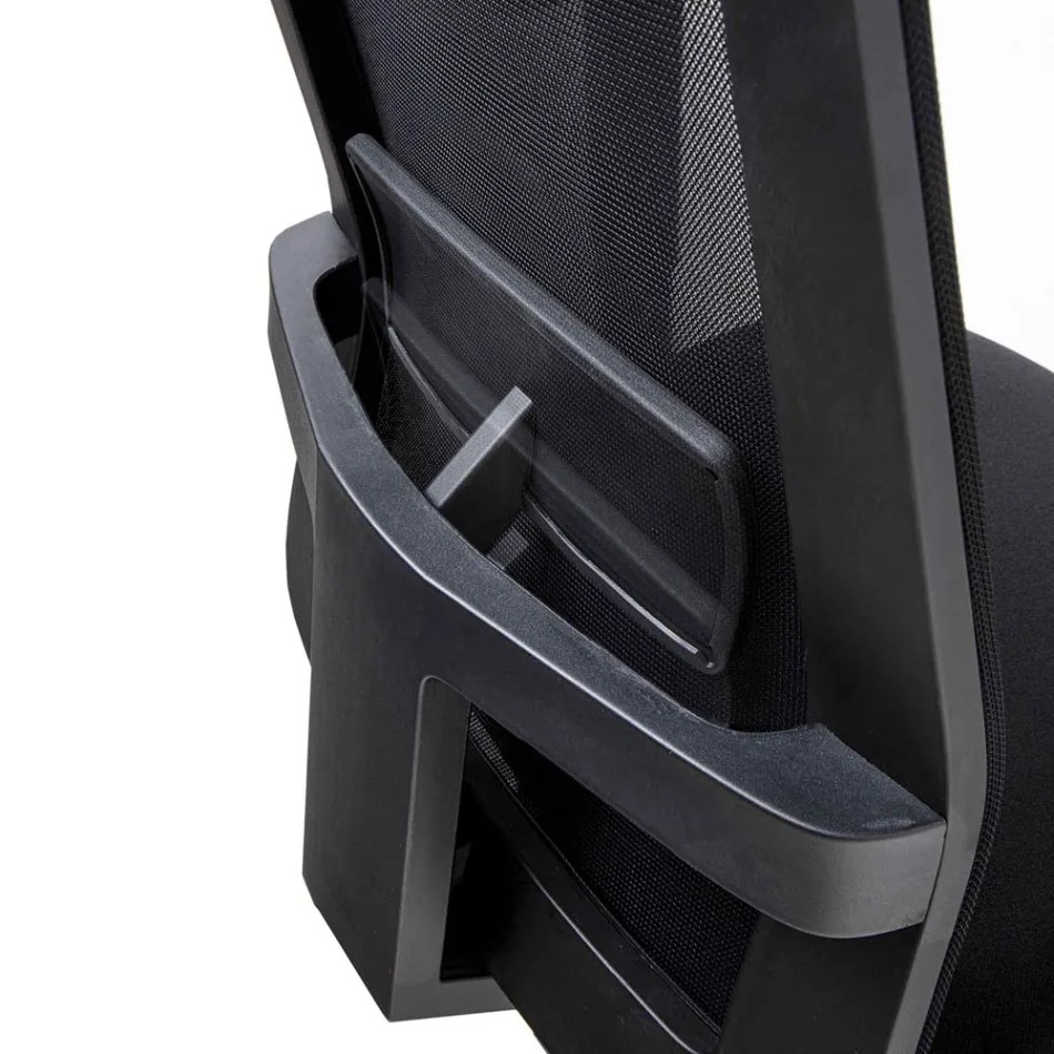 Fotoliu de birou pivotant cu ridicator de gaz în țesătură tehnică și plasă - Birou Viadurini