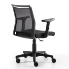 Fotoliu de birou pivotant din țesătură tehnică și plasă neagră - Daria Viadurini