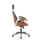 Fotoliu de birou din Lemn, Piele Sintetica si Metal - Alaccia Viadurini