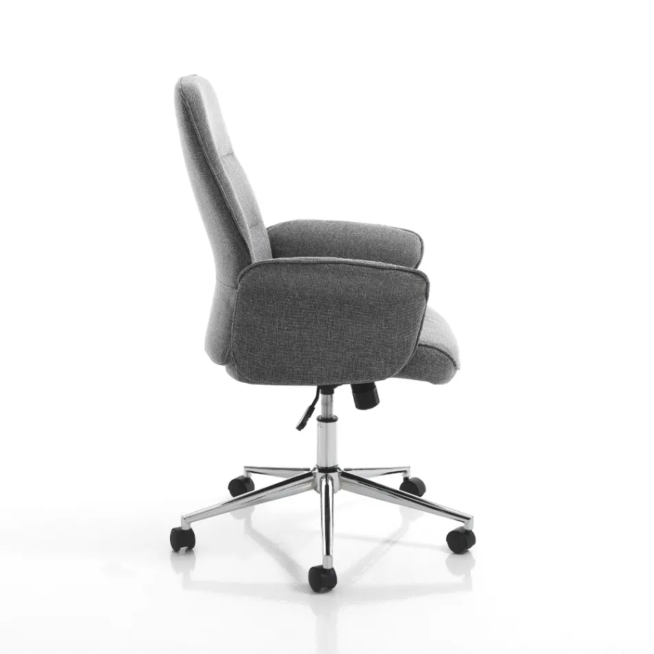 Fotoliu de birou din metal și țesătură și ridicător reglabil - auriu Viadurini