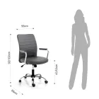 Fotoliu de birou din piele și lift reglabil cu gaz - Radon Viadurini