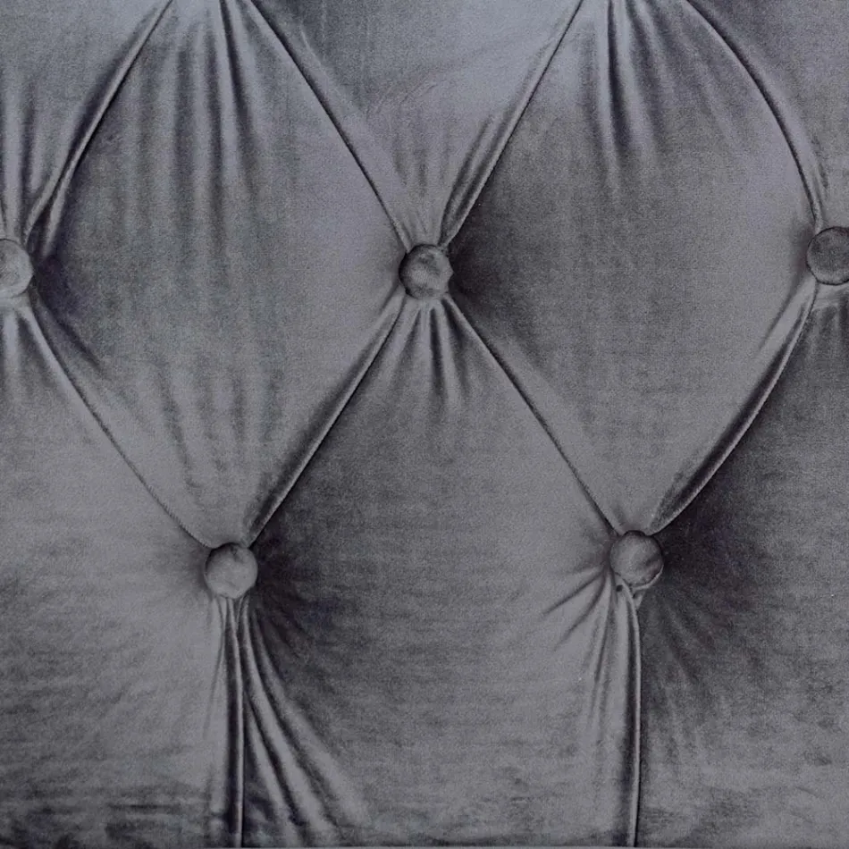 Fotoliu cu design clasic din lemn și efect de catifea gri sau roz - Sanny Viadurini