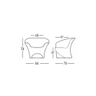 Fotoliu de design exterior din polietilena mata sau lacuita Made in Italy - Conda Viadurini