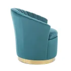 Fotoliu cu design elegant pentru living de lux din otel si catifea - Courtney Viadurini