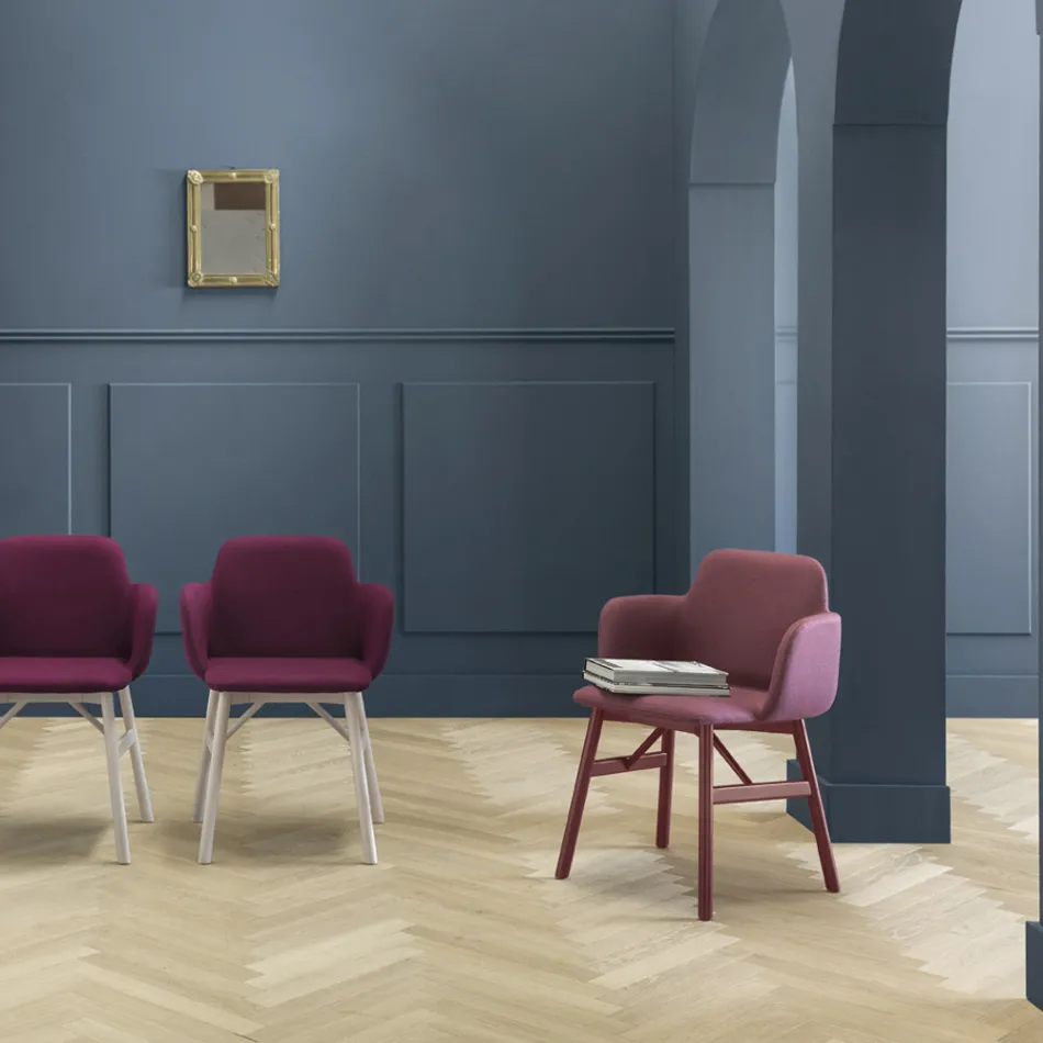 Fotoliu de inalta calitate cu scaun din catifea sau stofa Made in Italy - Molde Viadurini