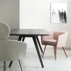 Fotoliu de înaltă calitate din țesătură cu bază metalică Made in Italy - Bergen Viadurini