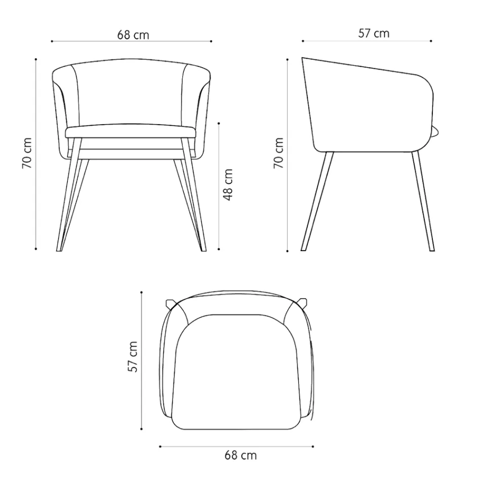Fotoliu de înaltă calitate din țesătură cu bază metalică Made in Italy - Bergen Viadurini