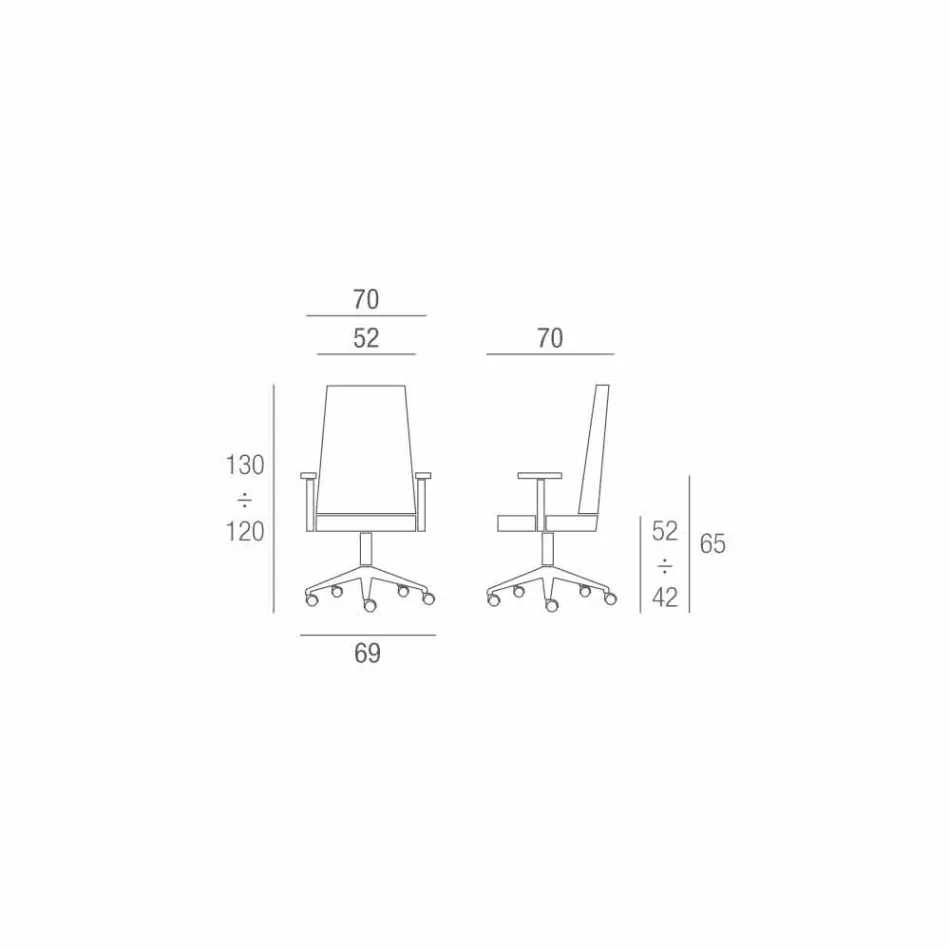 Scaun din piele de design orientat în Italia Gemma Viadurini