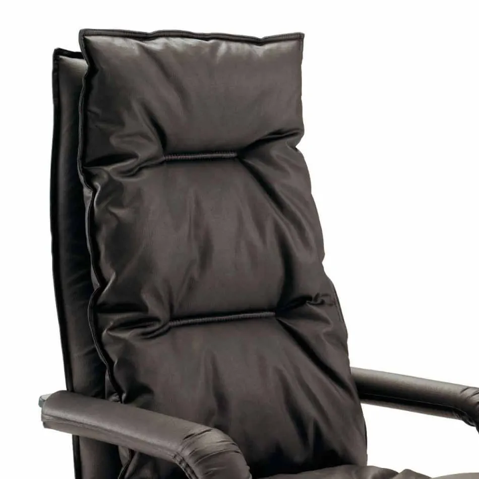 Scaun din piele de design orientat în Italia Gemma Viadurini