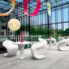 Fotoliu interior sau extern din polietilenă albă - Petra de Myyour Viadurini