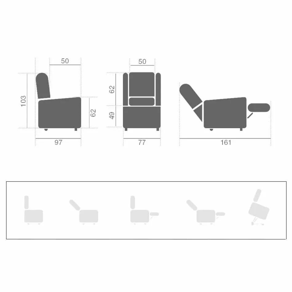 Fotoliu Lift Lift Relax Lift cu 2 motoare Made in Italy - Daphne Viadurini