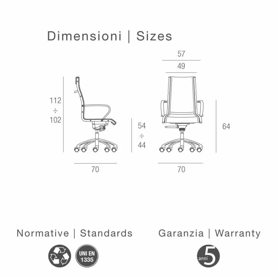 scaun de birou direcțională cowhide de flori de tip Agata Viadurini