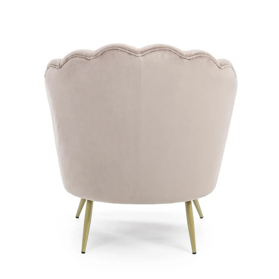 Fotoliu Sufragerie Tapițat Elegant Efect Catifea 3 Finisaje - Geppy Viadurini