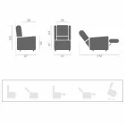 Fotoliu electric cu funcții Lift & Relax cu 2 motoare Made in Italy - Marlene Viadurini