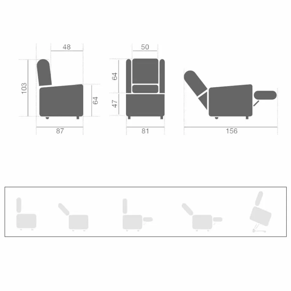 Fotoliu electric cu funcții Lift & Relax cu 2 motoare Made in Italy - Marlene Viadurini