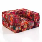 Fotoliu Lounge etnic din material patchwork și catifea - fibră Viadurini