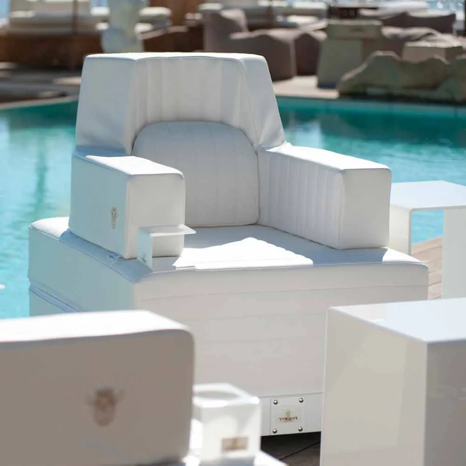 Plutitoare fotoliu Trona de design alb de lux, realizate în Italia Viadurini