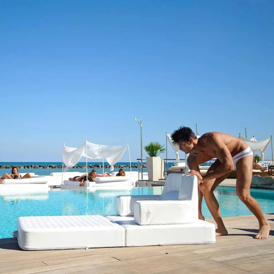 Plutitoare fotoliu Trona de design alb de lux, realizate în Italia Viadurini