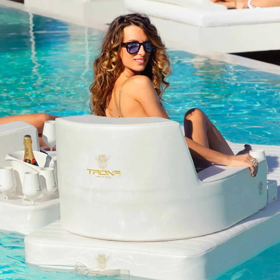 Plutitoare fotoliu Trona de design alb de lux, realizate în Italia Viadurini