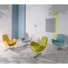 Fotoliu pivotant cu baza metalica si scaun din stofa - Sereno Viadurini