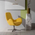 Fotoliu pivotant cu baza metalica si scaun din stofa - Sereno Viadurini