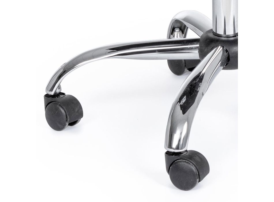 Fotoliu de birou pivotant ergonomic din oțel și țesătură neagră - Pukka Viadurini