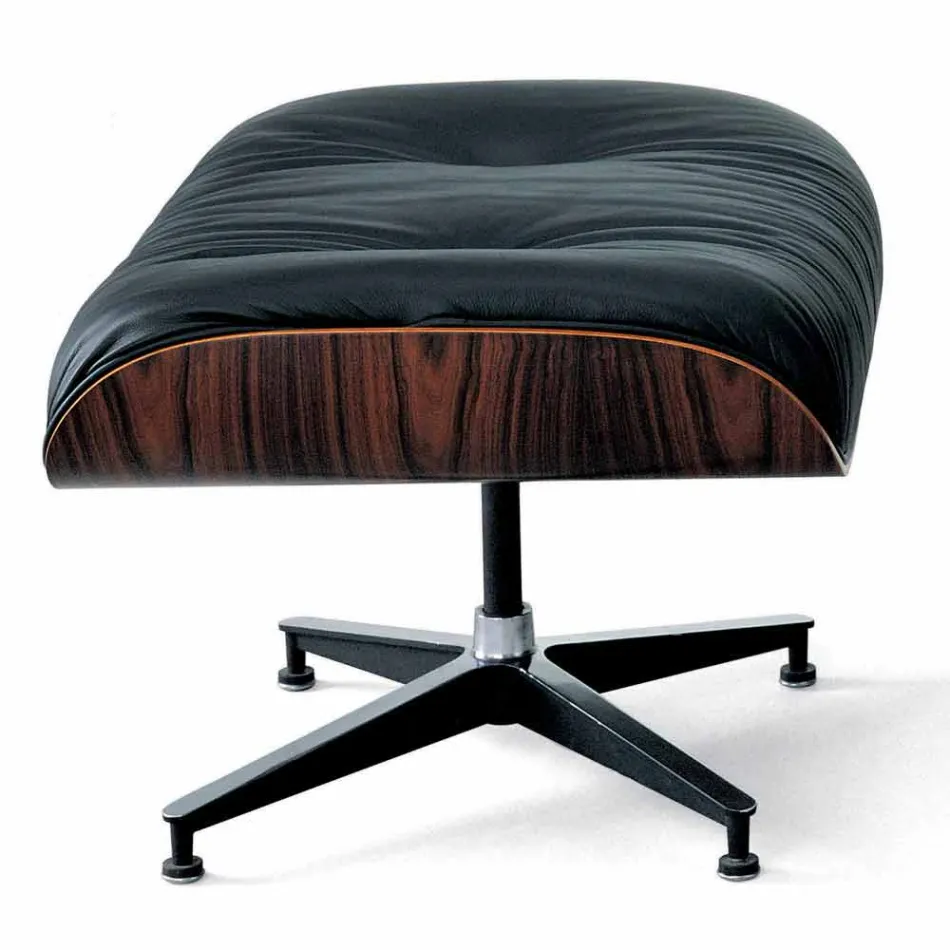 Fotoliu pivotant acoperit din piele cu suport pentru picioare Made in Italy - Maestrale Viadurini