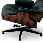 Fotoliu pivotant acoperit din piele cu suport pentru picioare Made in Italy - Maestrale Viadurini