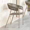 Fotoliu de grădină stivuibil din oțel și frânghie Made in Italy 2 piese - Ragnar