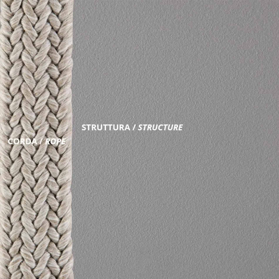 Fotoliu de grădină stivuibil din oțel și frânghie Made in Italy 2 piese - Ragnar Viadurini