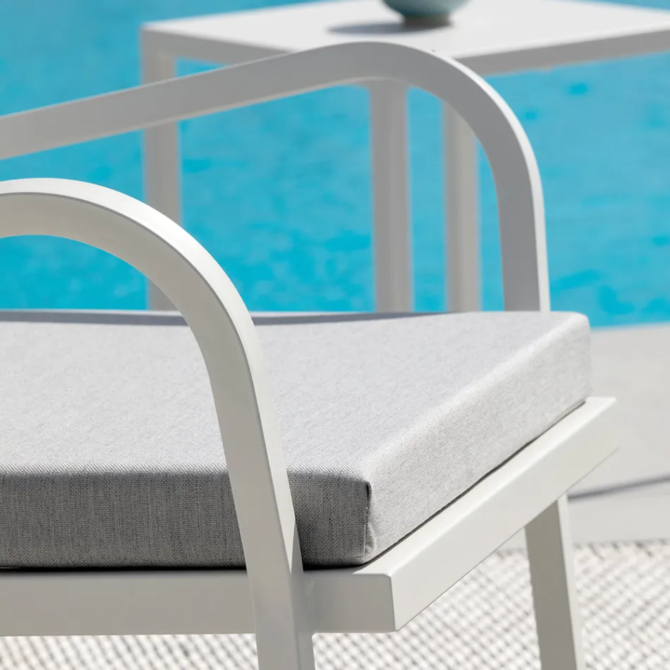 Fotoliu de grădină stivuibil din oțel Made in Italy 2 piese - Aberdeen Viadurini