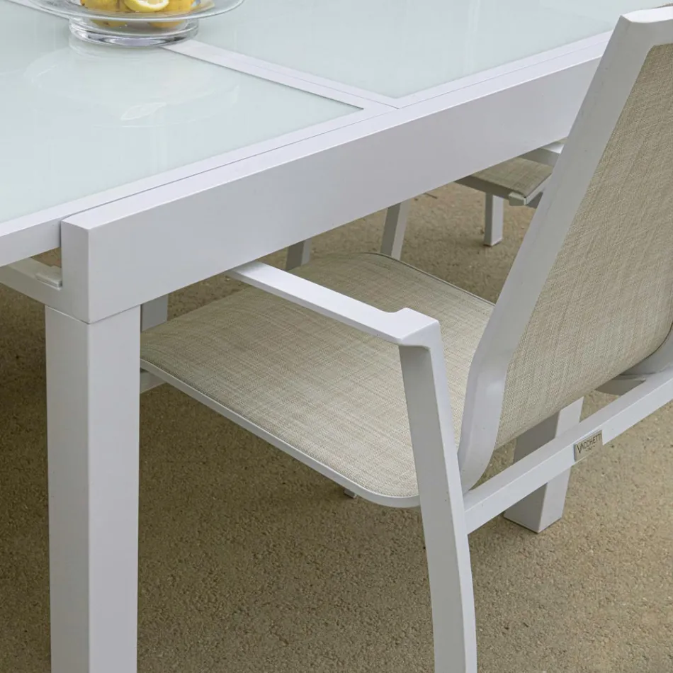 Scaun de grădină stivuibil din Textilene și aluminiu - Foglio Viadurini