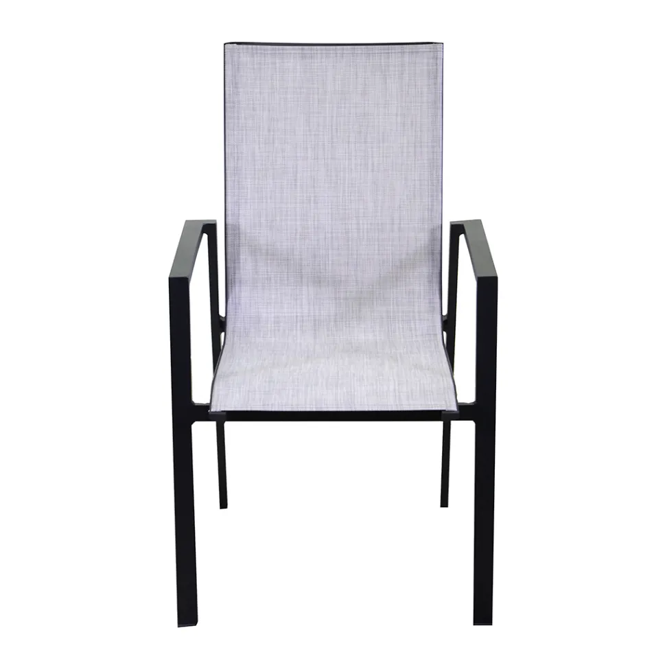 Scaun de grădină stivuibil din Textilene și aluminiu - Foglio Viadurini