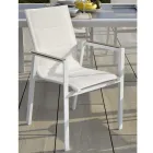 Fotoliu din aluminiu și textilenă cu inserție în brațe din HPL - Righello Viadurini