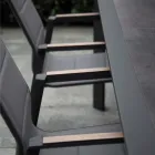 Fotoliu din aluminiu și textilenă cu inserție în brațe din HPL - Righello Viadurini