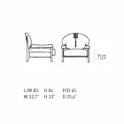 Fotoliu din frasin negru cu tapițerie din bumbac Made in Italy - Peleo Viadurini