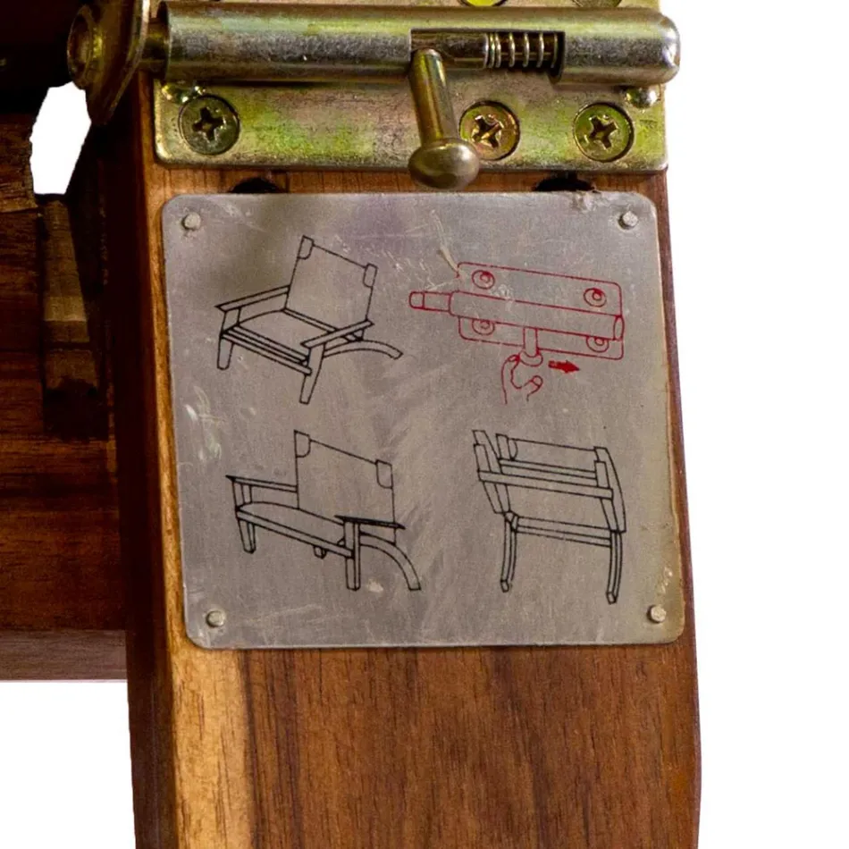 Fotoliu din lemn de salcâm și țesătură din amestec de bumbac/poliester - Bottega Viadurini