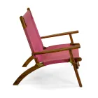 Fotoliu din lemn de salcâm și țesătură din amestec de bumbac/poliester - Bottega Viadurini