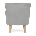 Fotoliu Lemn Pin și Scaun Efect Catifea Coste 4 Finisaje - Molly Viadurini