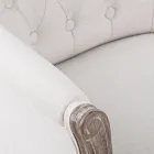 Scaun fotoliu din lemn in in natural si bumbac design clasic - Katen Viadurini